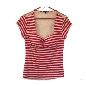 Grass Collection Red and White stripped blouse